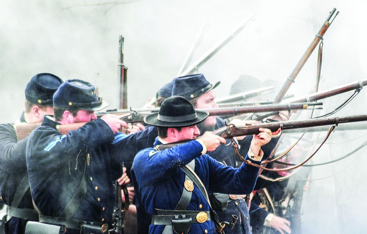 Fog of War – Union soldiers fought the Confederate attackers through smoke from behind barricades.