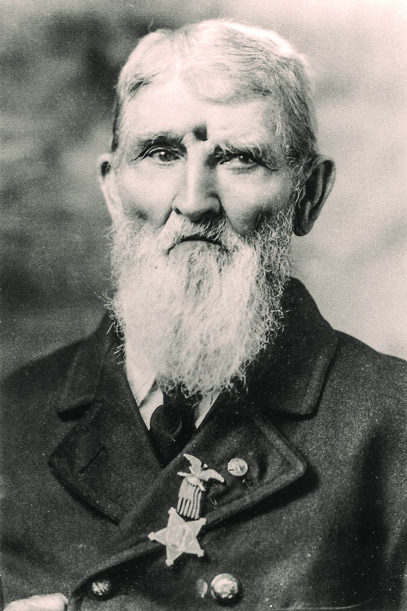 Private Jacob Miller photographed after the war wearing his GAR medal on his coat.