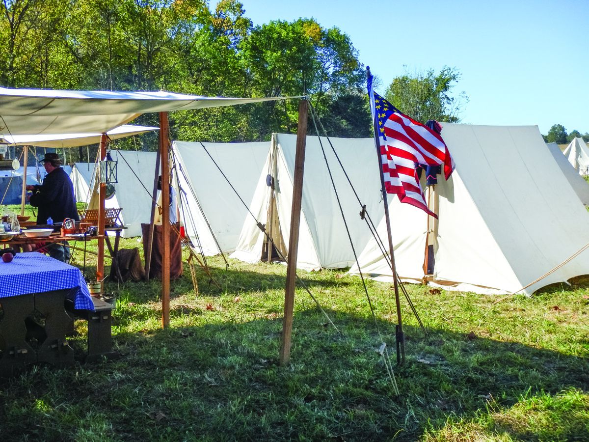 U.S. camp neatly organized.