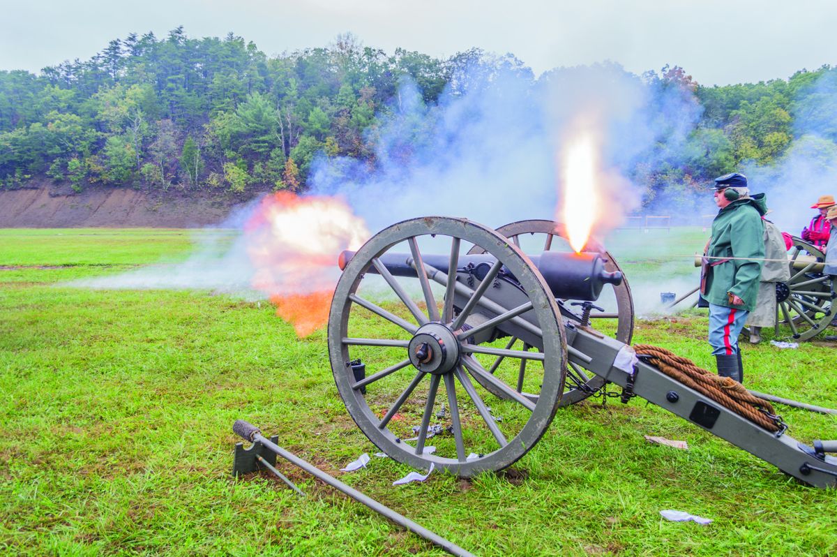 Good ear protection is a necessity during the cannon matches as the 3rd U.S. Infantry fire their Model 1861, 10-pounder Parrott Rifle.