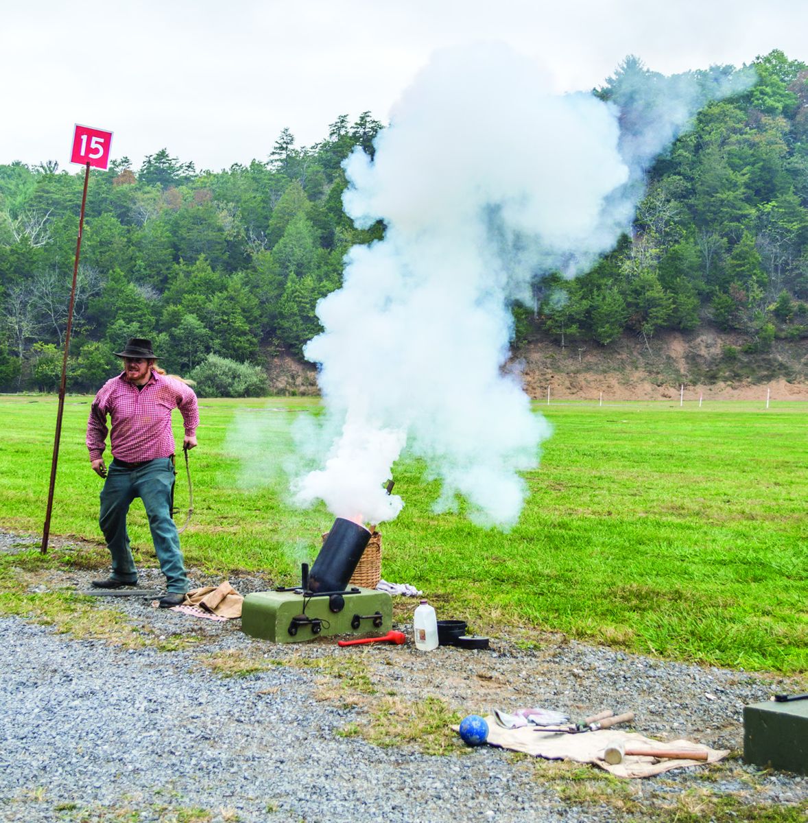 3rd Maryland Artillery fires their mortar during the match on Friday afternoon.