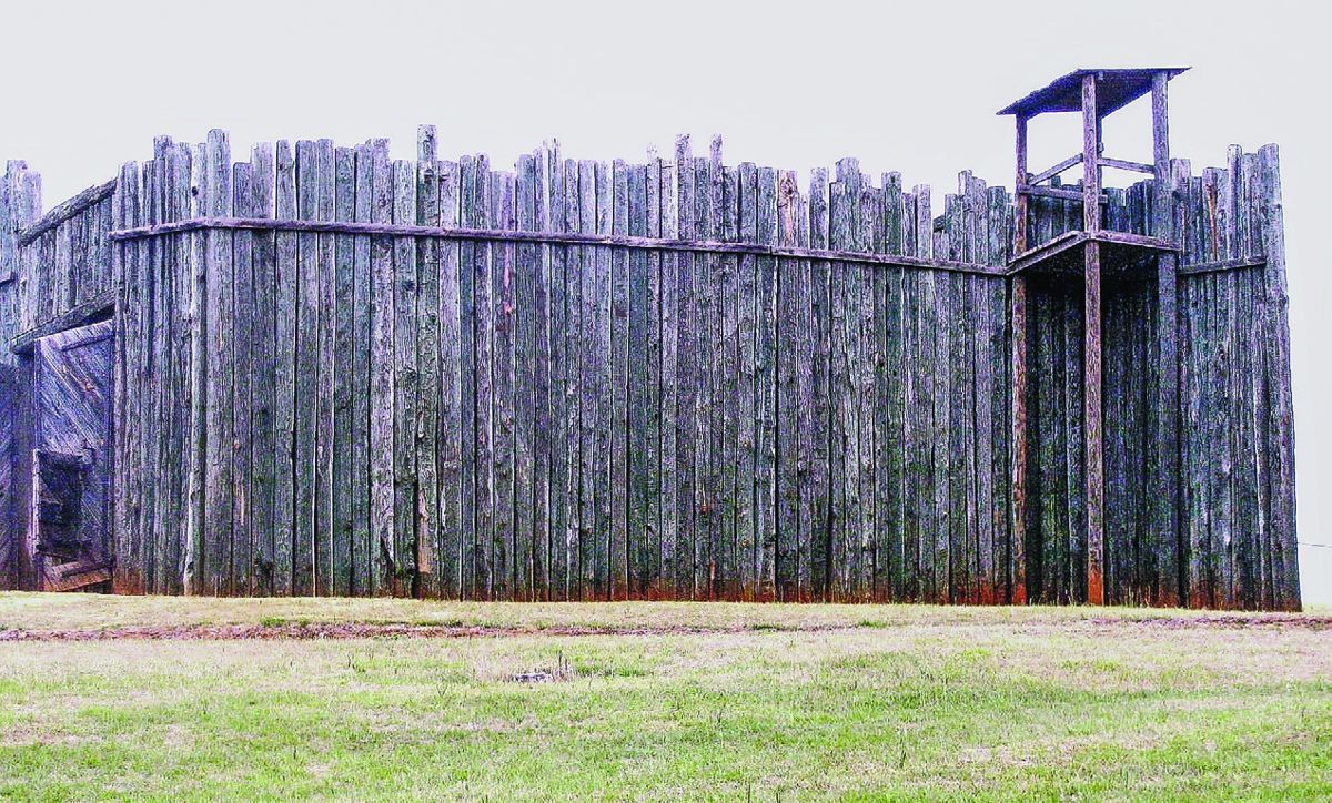 Replicated stockade on site of original prison.