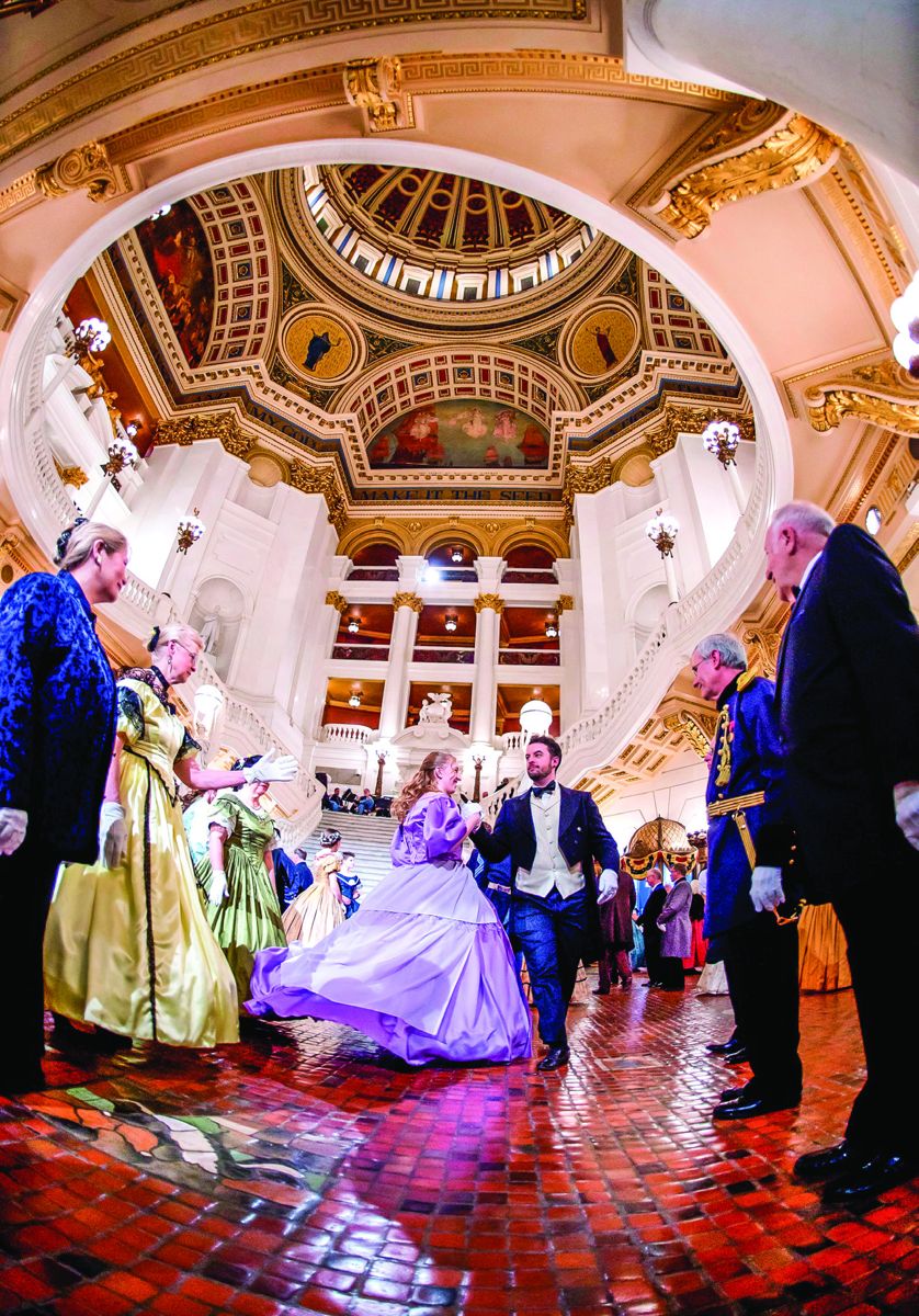 CWDF Preservation Ball. Over 175 people came from ten states to “dance for preservation” in the beautiful rotunda of the Pennsylvania Capitol Building. They raised over $7,000 for monument preservation at Gettysburg National Military Park.