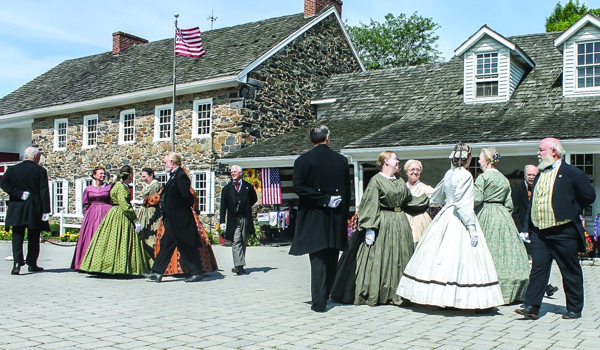 CWDF Dobbin Dance. Members of the Civil War Dance Foundation demonstrating “The Lancer’s Quadrille” at the Dobbin House during Gettysburg National Military Park’s Music Muster. (CWDF Photo)