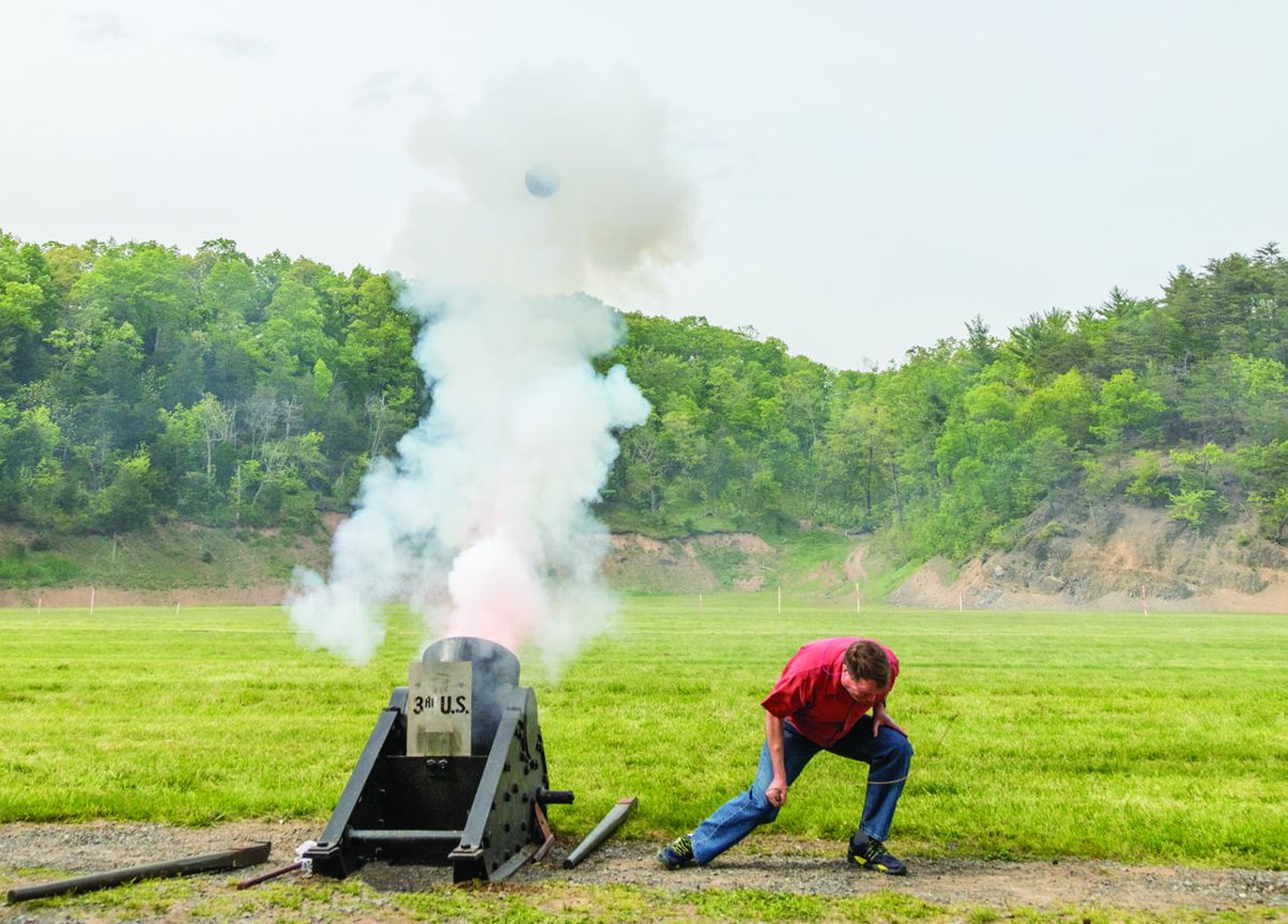 Jack Melton firing a 10-inch mortar at the N-SSA shoot.(Peggy Melton)