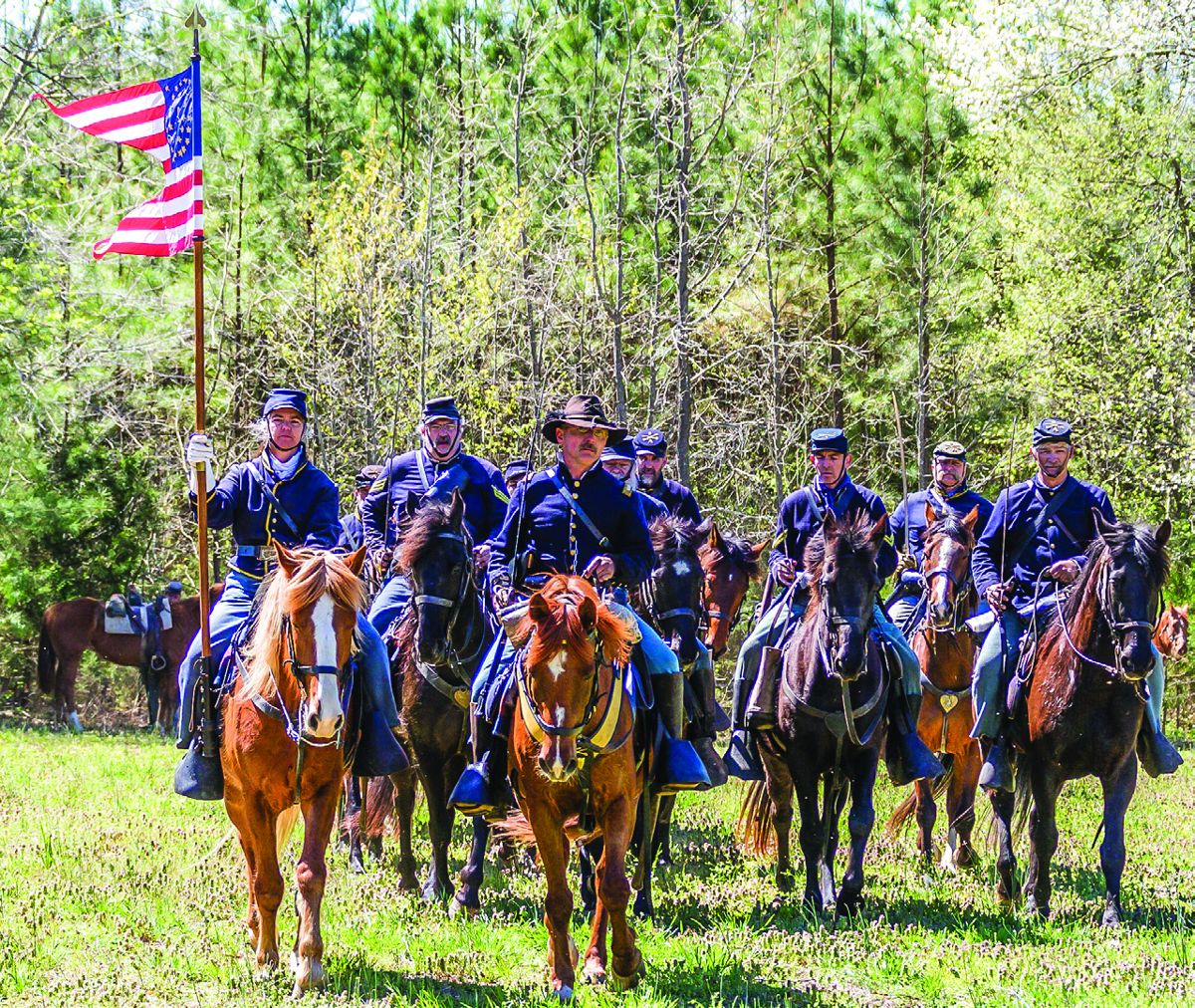 Union Cavalry assembled for the battle,