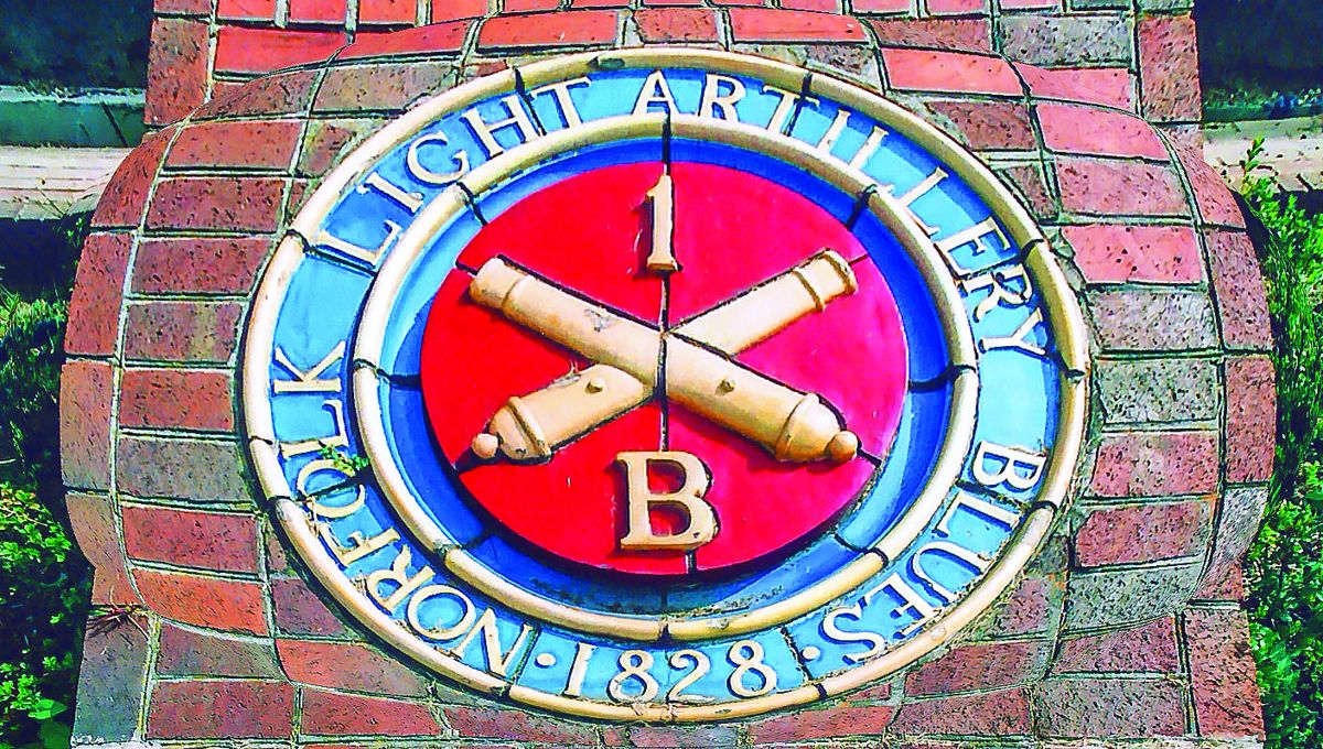 This emblem in relief at the National Guard Armory on Virginia Beach Boulevard in Norfolk is a reminder of the unit’s 188-year history.