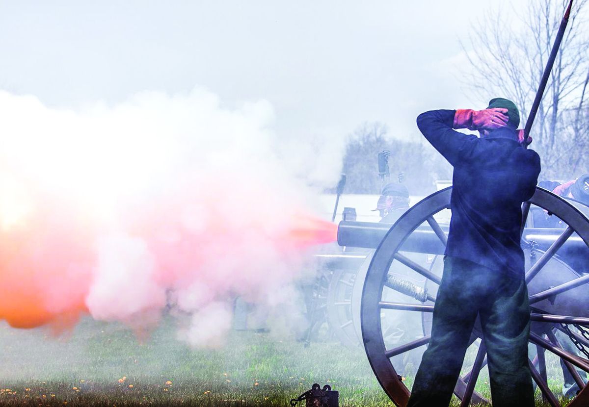 On Saturday and Sunday there were 6-gun Battery firing demonstrations from both Union and Confederate artillery. The cannon firing is very popular and always draws a large crowd. (Photos by Teresa Drushel)