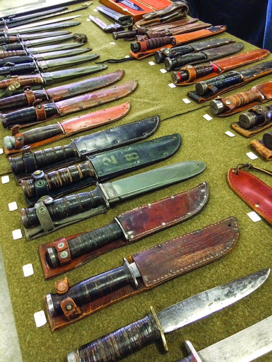 In addition to Civil War knives there were WWI and WWII knives of all patterns and condition for sale.