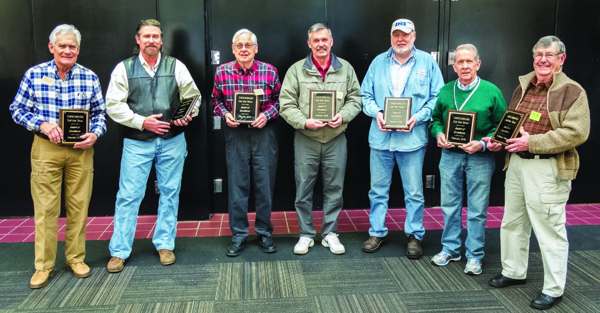 Award winners from left to right: Brian Riel, Mark Annaballi, Herb Murch, Jerry Kirkland, Don Phillips, Bill Blackman, and Jerry Hayes. (Jack Melton)