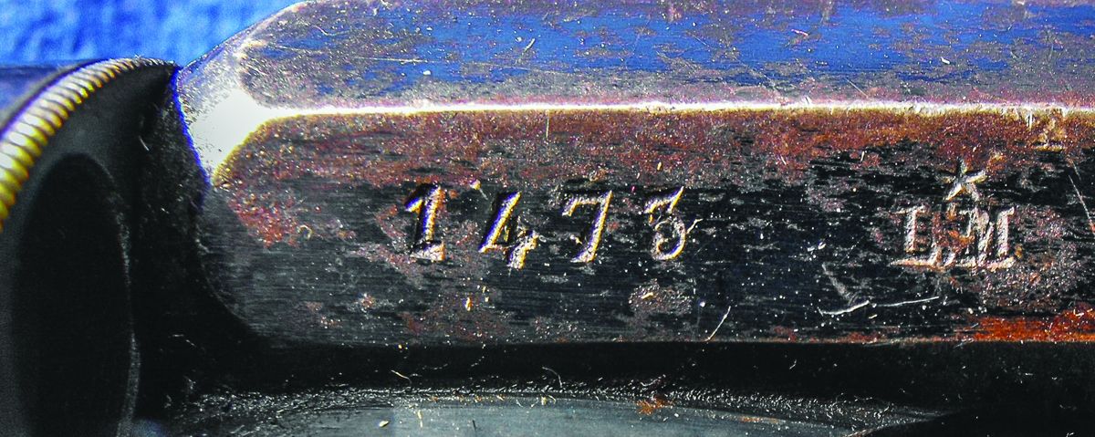 Crisp serial number and LM & star trademark which ironically does stand for “Lemat” but for the barrel maker “Lejay & Massiaux” only seen on Paris Lemats.