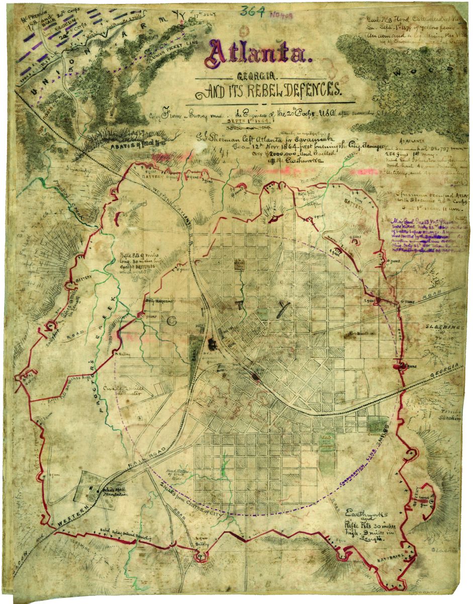 Robert Sneden’s Map of Atlanta’s Confederate Defenses — lead photograph from the original article
