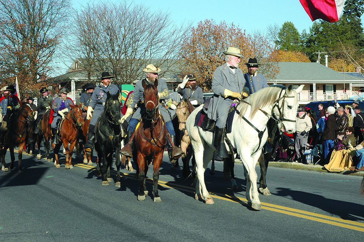 Al Stone (Lee) and Traveller during the Remembrance Day Parade in 2012.
