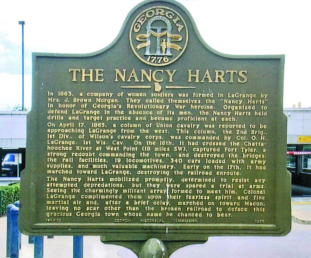 The Nancy Harts memorial marker in LaGrange, Ga. (John Panola)