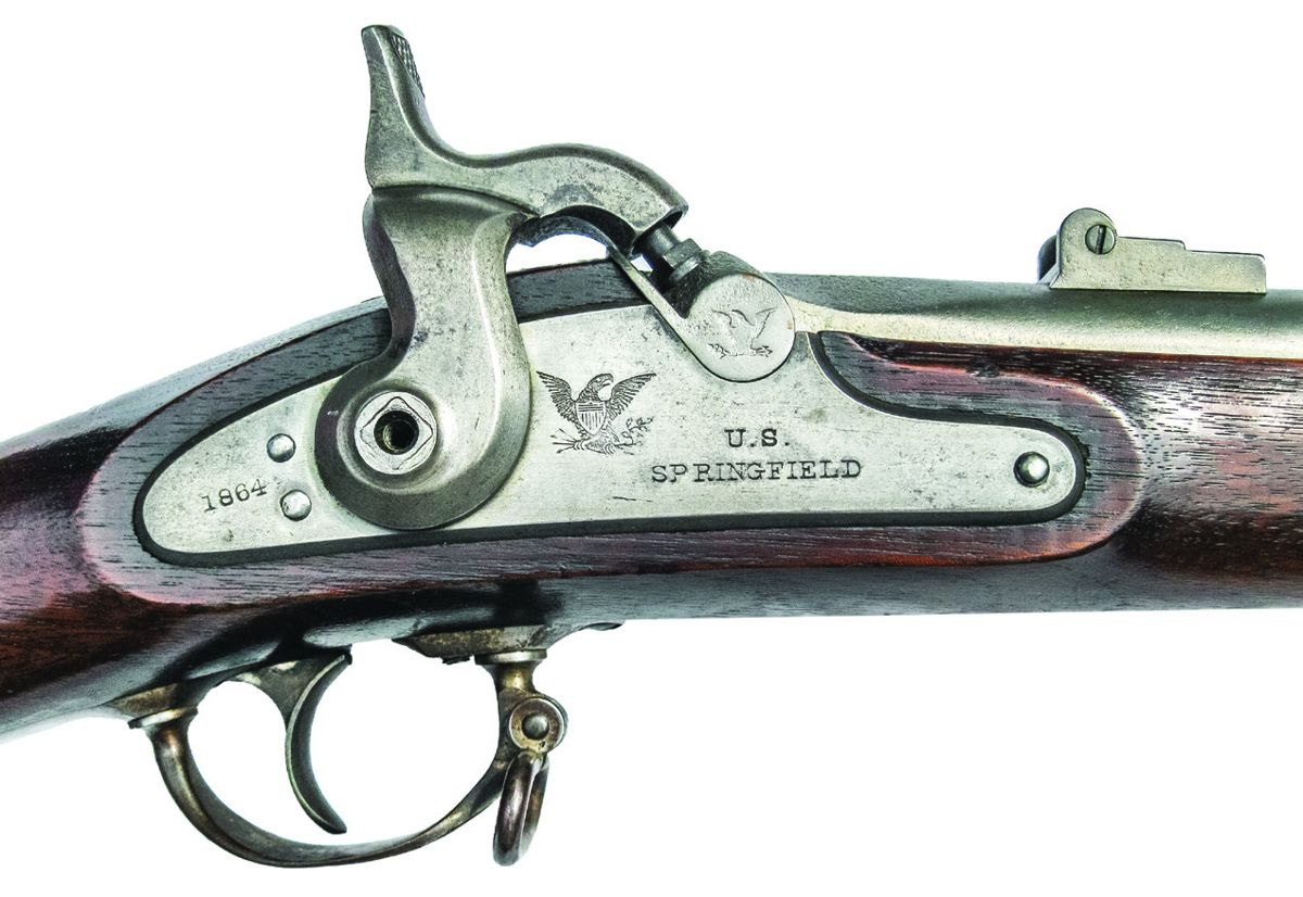 U.S. .58 caliber Springfield rifle, dated 1864.