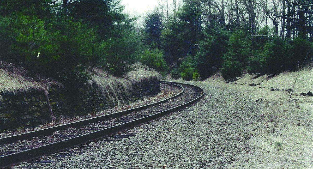 The fatal contact point of the head on collision of Erie Railroad trains, Shohola, Pa., where a large number of Confederate soldiers and Union guards perished.