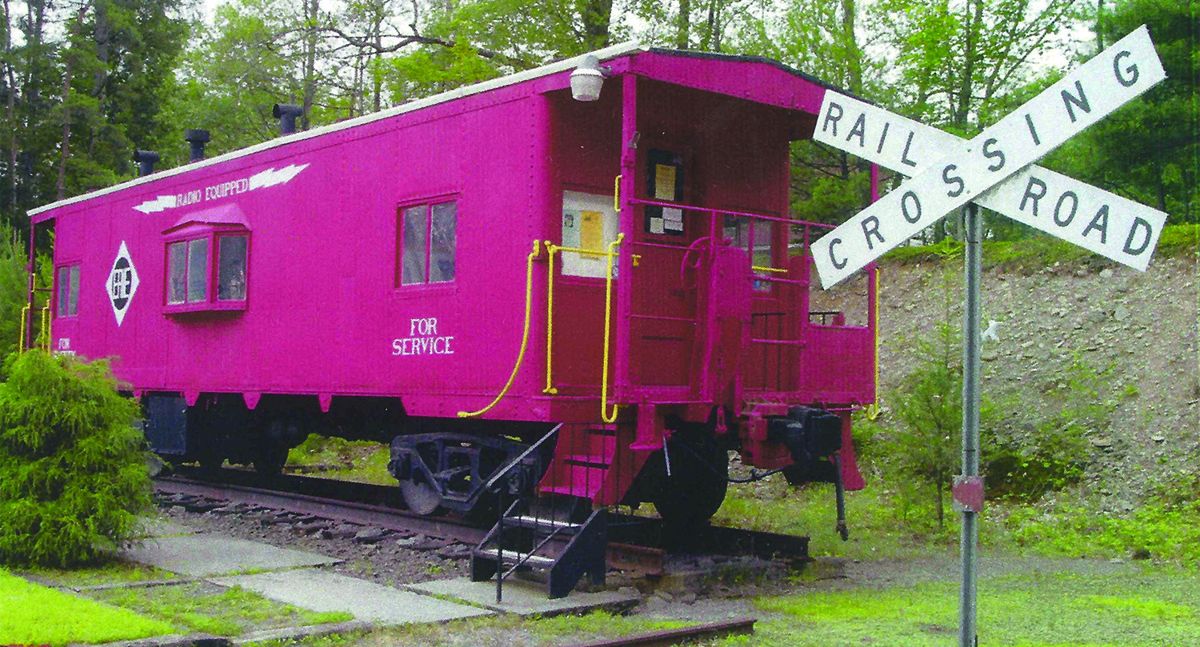 The Erie Railroad caboose is 1864 vintage and is well preserved.
