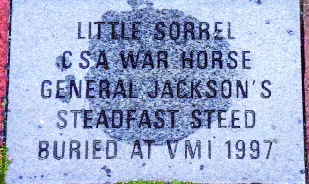This historic paver in downtown Lexington commemorates General Jackson’s horse – Little Sorrel. Originally, the gelding was named (All phtoos Bob Ruegsegger)