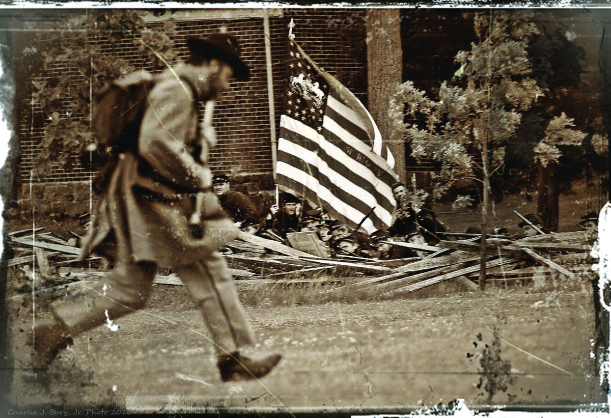 1st South Carolina assaulting the barricade. (All photos Charlie Bury)