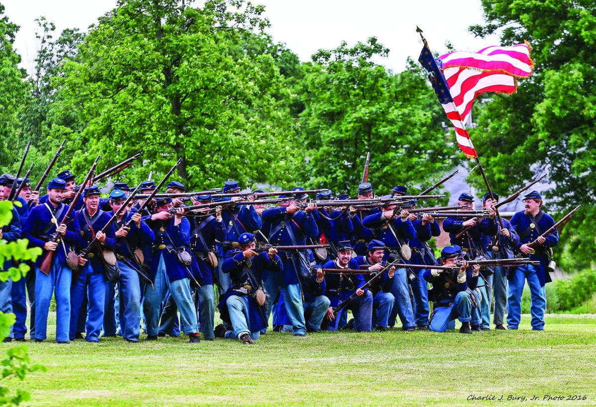 151st Pennsylvania Infantry firing on McPherson’s Ridge.