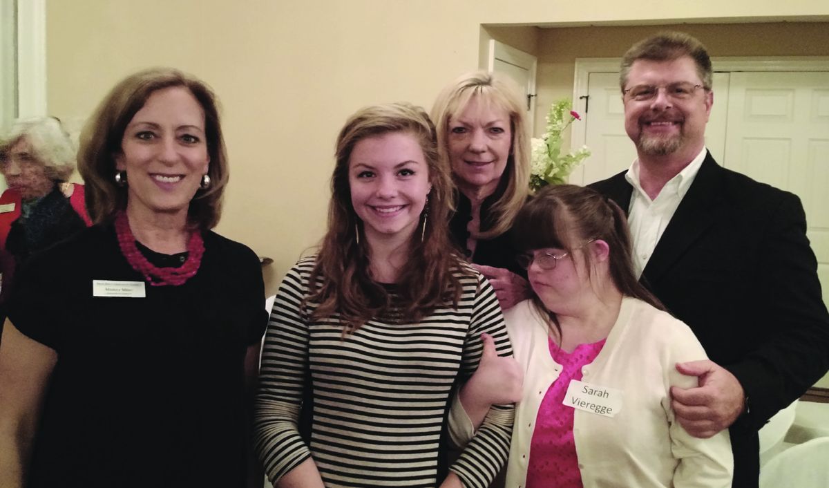 Executive Director, Mickey Miller, Marks Scholarship recipient, Caroline Vieregge and her parents Carol and Kenneth and sister Sarah.