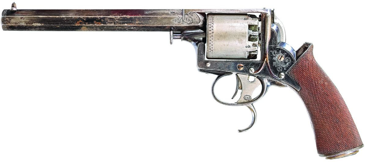 1st Model Tranter “Double Trigger” Revolver, 36-Bore, with Adams patent “Y” suffix serial number, retailer marked by Hyde & Goodrich of New Orleans.