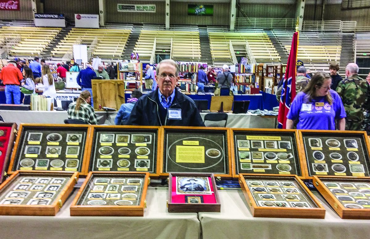 Dr. William Blackman’s award winning display of rare Confederate belt buckles and plates.
