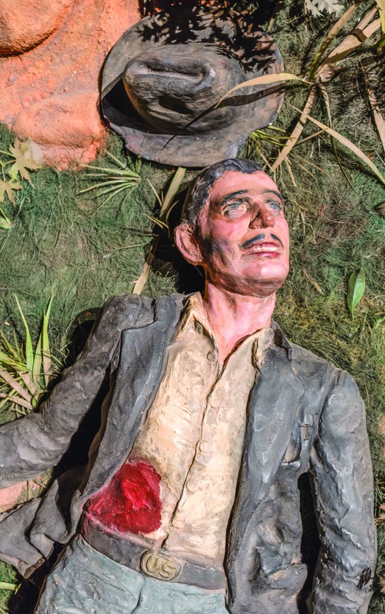 During Atlanta’s premiere hoopla for Gone With the Wind, Clark Gable got a private tour of the Cyclorama. He was intrigued by the plaster soldiers in the foreground, but said there should be one of him. The mayor instructed artists to cast a likeness of the actor. Here he is, a mortally wounded Federal. (Jack Melton)