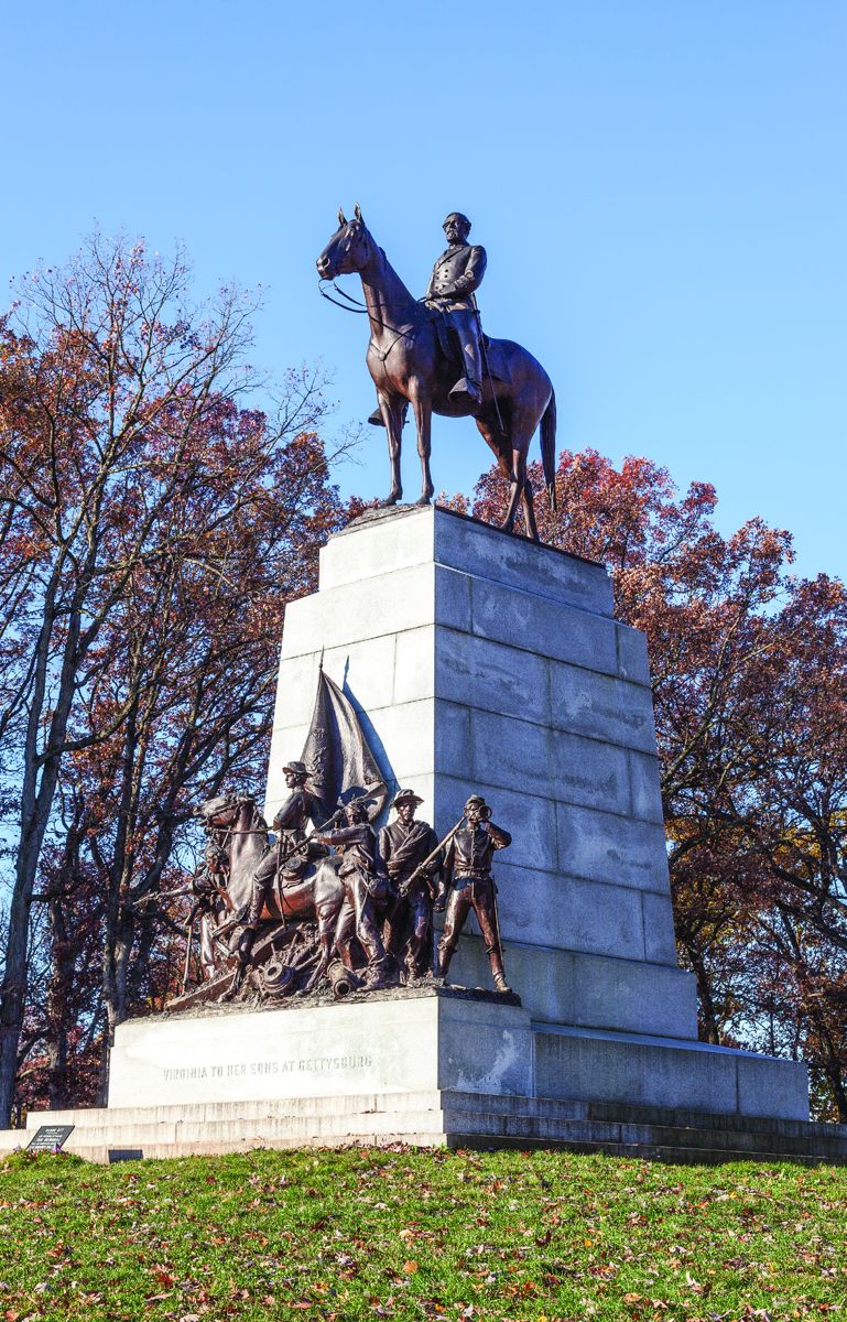 State of Virginia monument at Gettysburg, topped with the statue of Gen. Robert E. Lee. (Jack Melton)