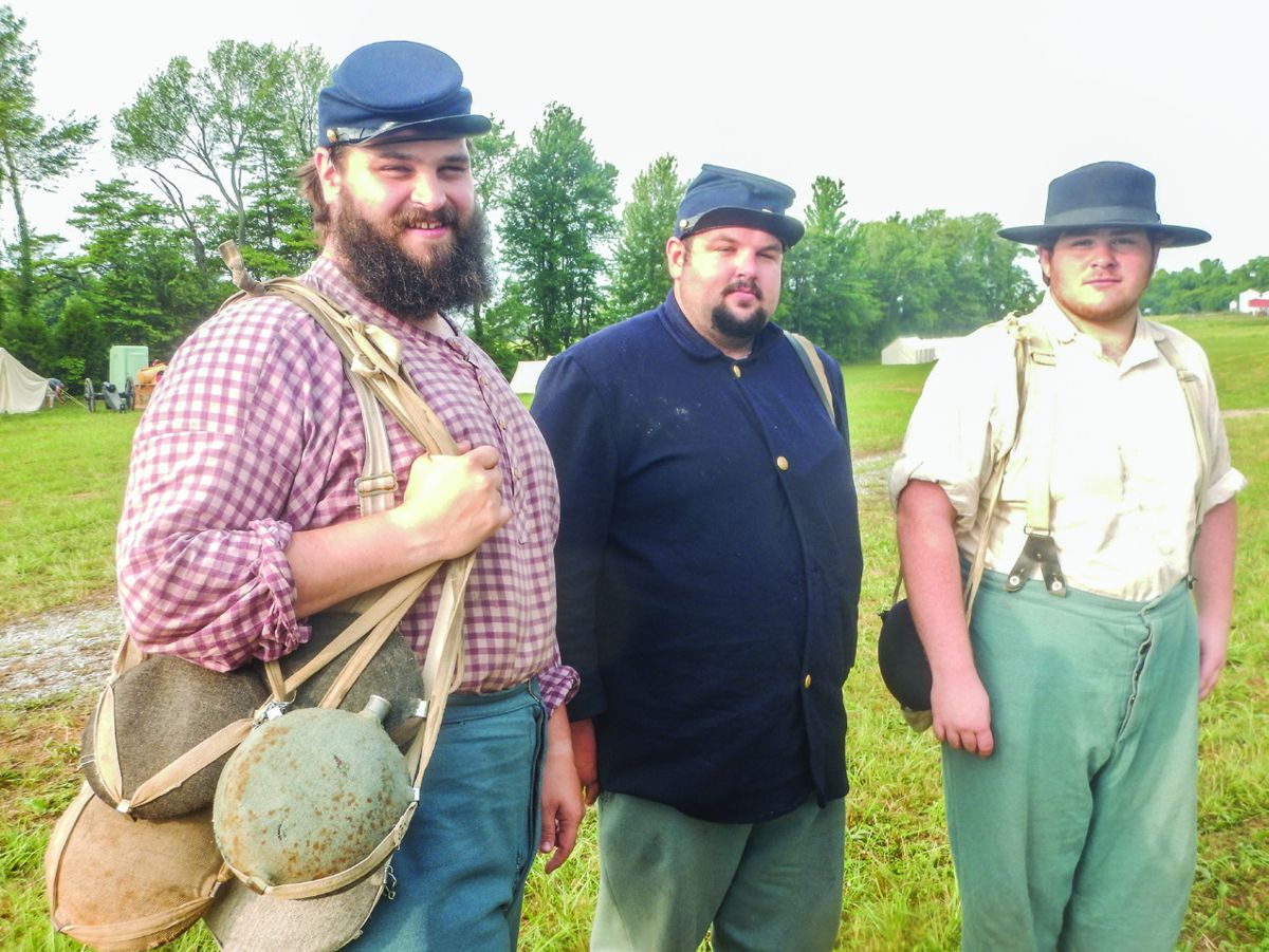 Andrew Winstead of Nashville, Bryant Tucker of Trenton, Ky. and Blake Werner of Medina, Tenn. Left to right. 12th Ky. Inf. (All photos Greg L. Wade)