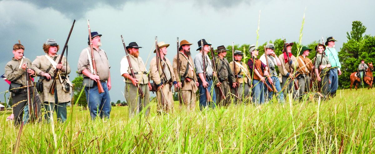 Confederate line of battle as storm approaches.