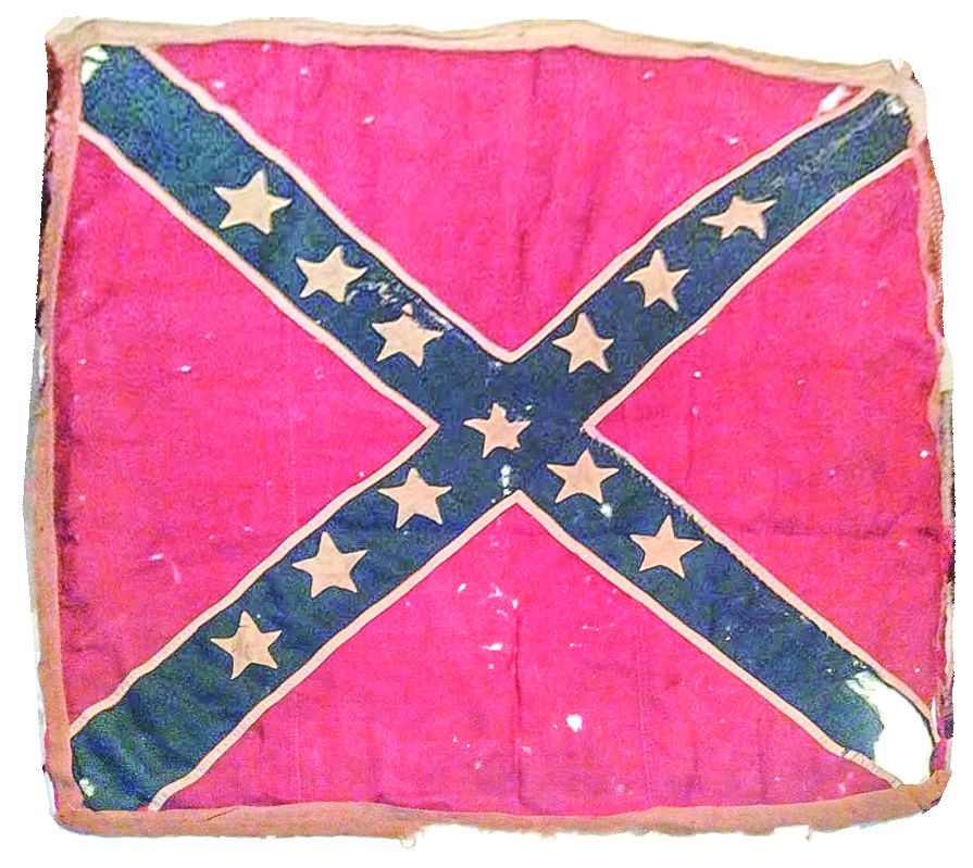 Obverse of regulation 2nd Bunting ANV battleflag of the 53rd John Paul Semmes was mortally wounded July 2 in the Wheat Ga.