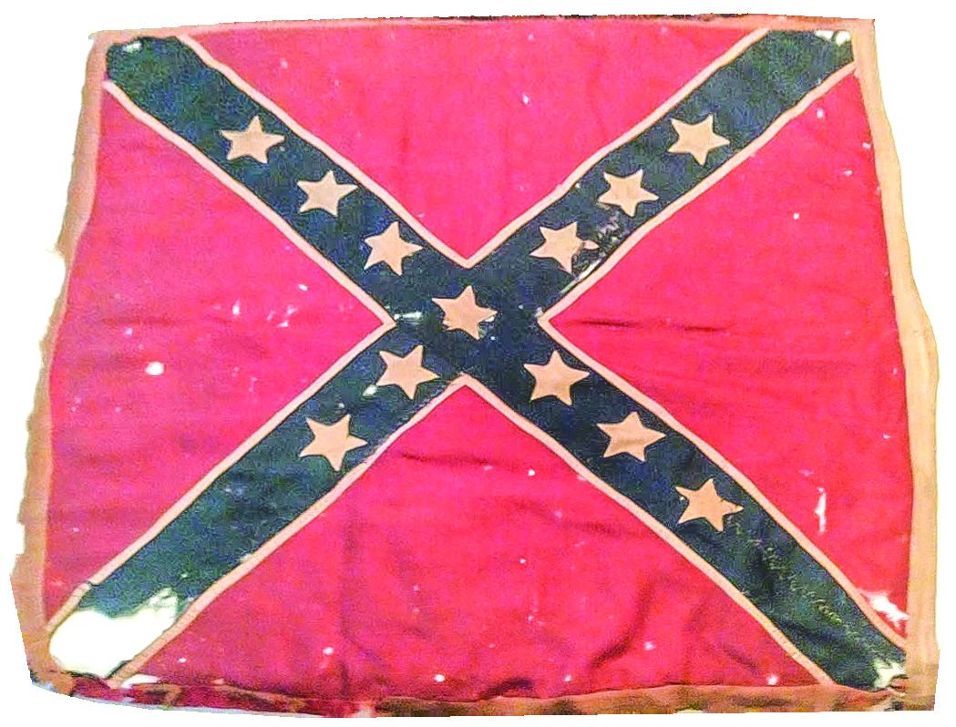 Reverse of 53rd Ga. Inf. battleflag showing souvenired star and