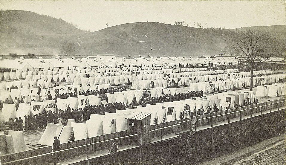 View of Elmira Prison taken in 1864.