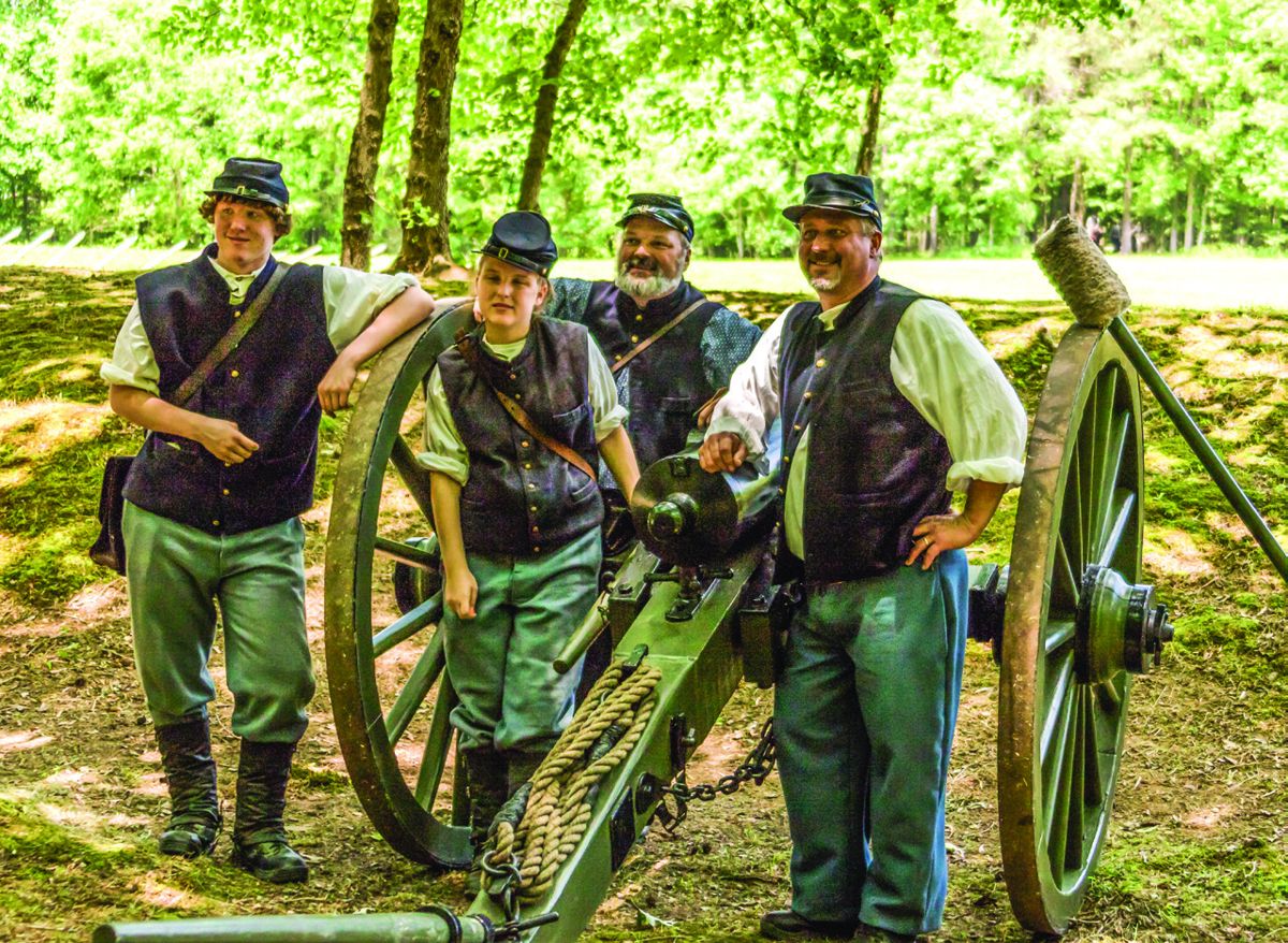 Members of the Norfolk Light Artillery Blues included Clayton Cox, Norfolk, Va.; Jaedan Shaffer, Spotsylvania, Va.; Jaelyn Shaffer, Spotsylvania, Va. and Chris Hudgins, Philadelphia, Penn.