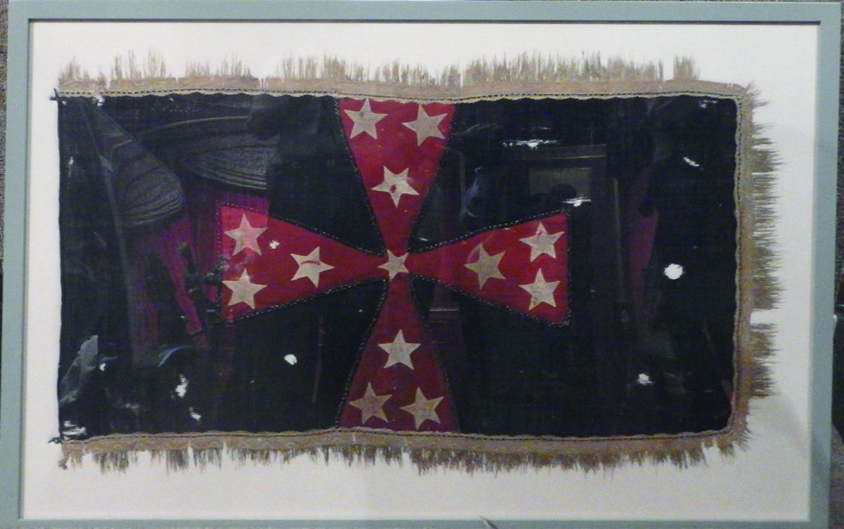 Confederate General John Adams Headquarters flag. Adams was killed at the Battle of Franklin.