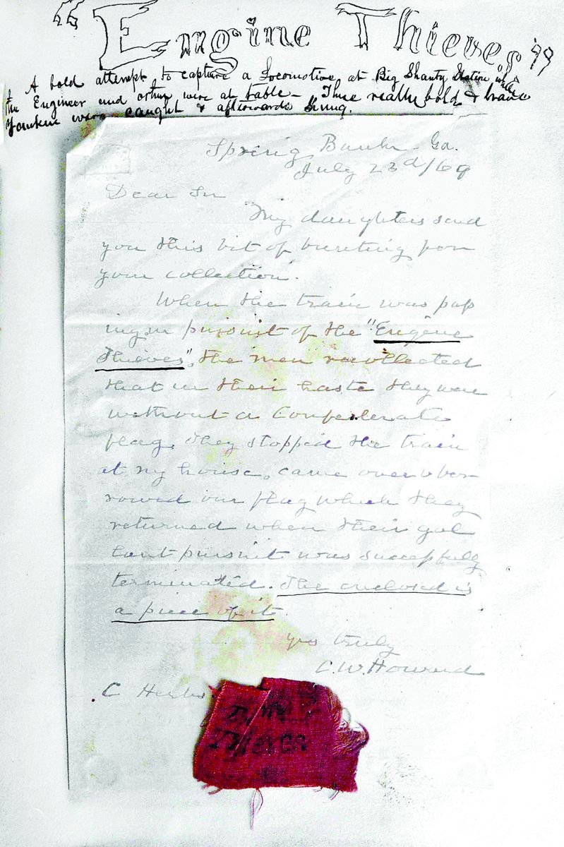 Letter to Herbst with flag fragment.