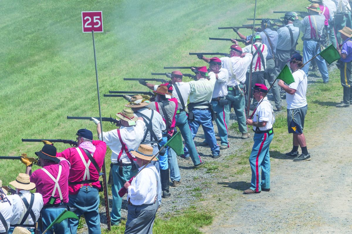 Forty-three teams competed in the Breech Loading Rifle Match; primarily with magazine-fed Henry Rifles. There are additional matches for Spencer and for single shot rifles.(Ericka Hoffmann)