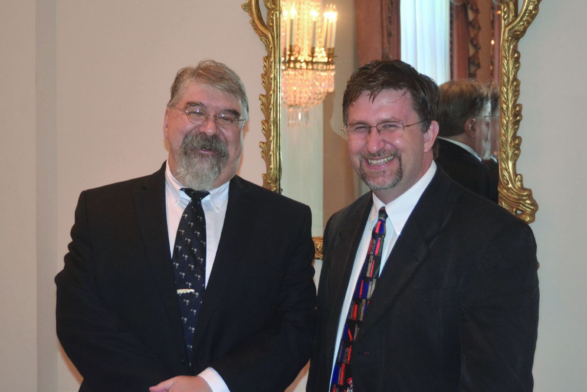 Civil War Round Table of Atlanta President Gordon Jones with Chris Mackowski.