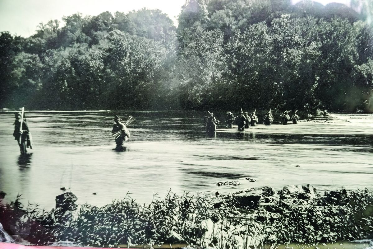 A.P. Hill Marchers Crossing the Potomac River at Botelor’s Ford. Wet plate image by Dave S.