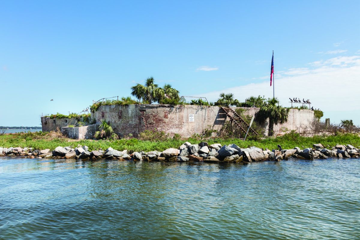 Castle Pinckney was constructed in 1810 by the United States government. It was surrendered to the Confederates in December of 1860. One hundred and fifty-four Union prisoners captured at First Manassas were briefly held at this fort.