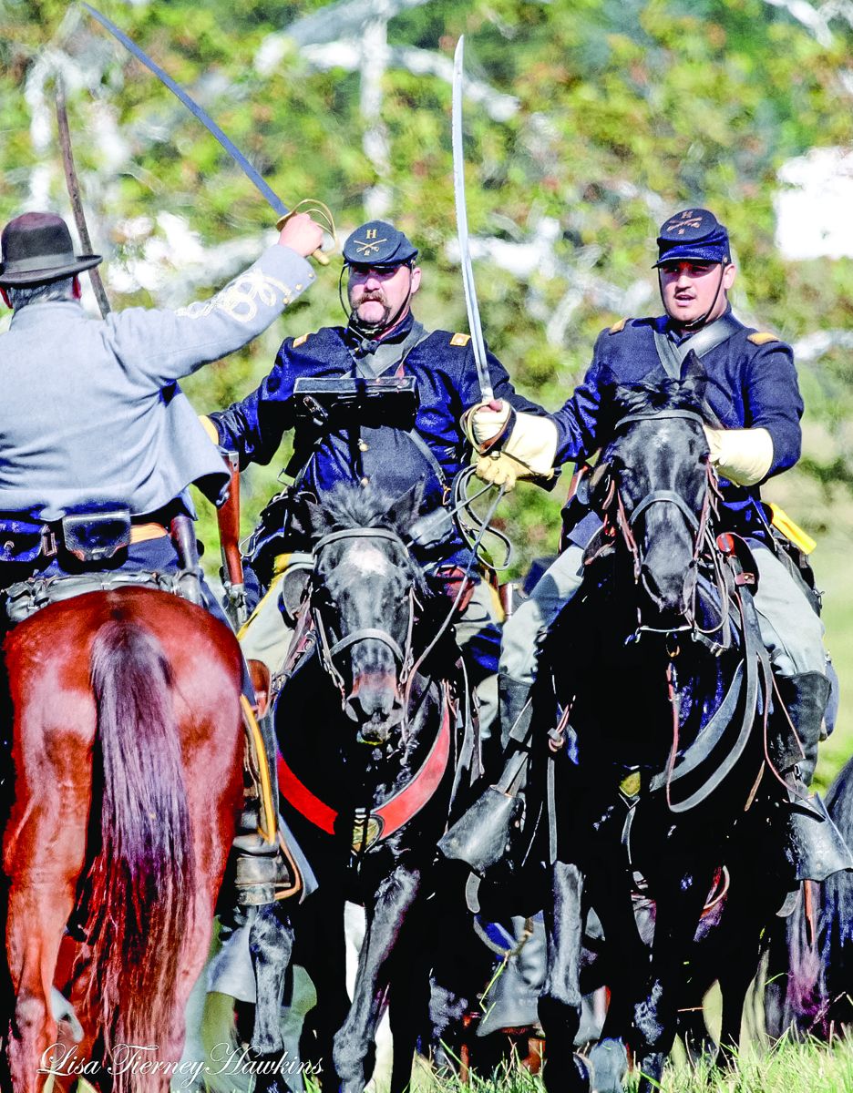 John Perry (left) and Travis Bozeman (right) both ride with 2nd U.S. Cavalry and are from Tappahannock, Va.
