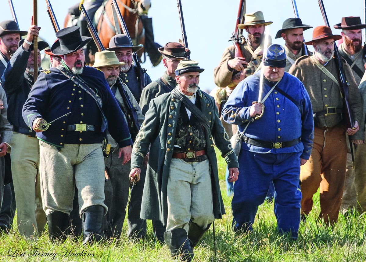 Capt. Bill Russell from Yorktown, Va., leading the 47th Virginia