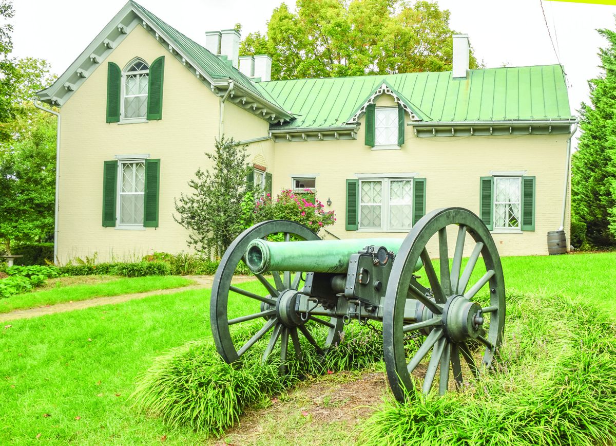 The front entrance of the “cottage” faces Winchester. At the time Jackson was in residence, he could step out on the balcony and see downtown Winchester.