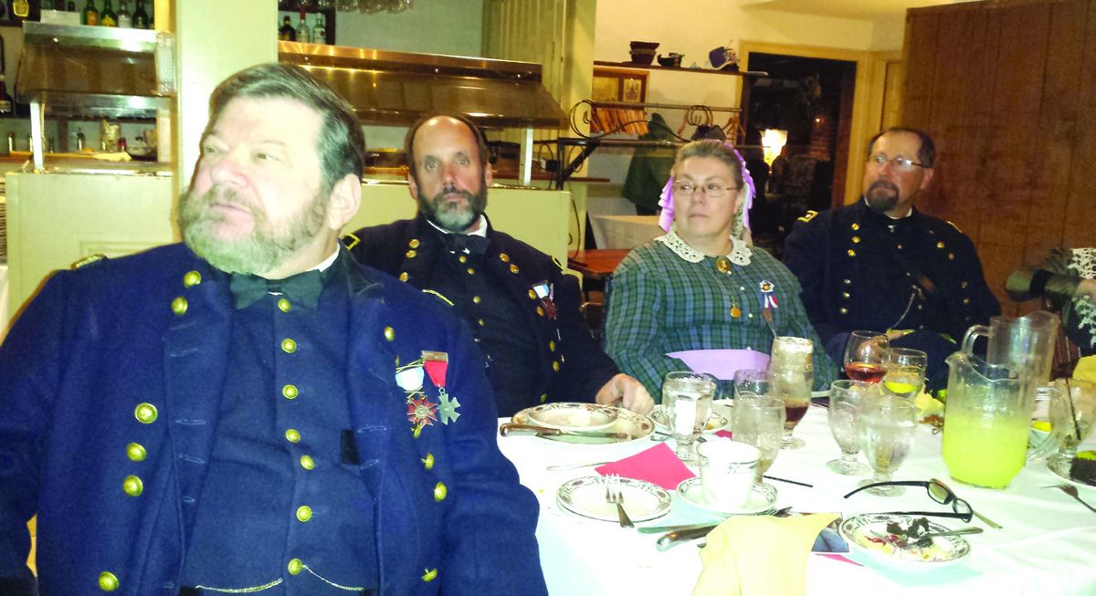 A contingent of members of the Confederation of Union Generals attended the GBPA banquet. Robert Hanrahan, left, who portrays Gen. John Gibbons, is a member of the GBPA Board of Directors.