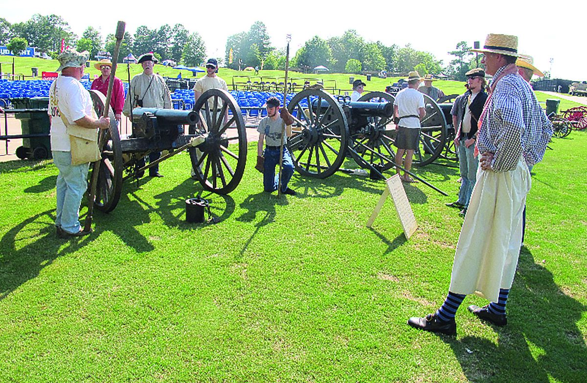 Line of artillery during the event.