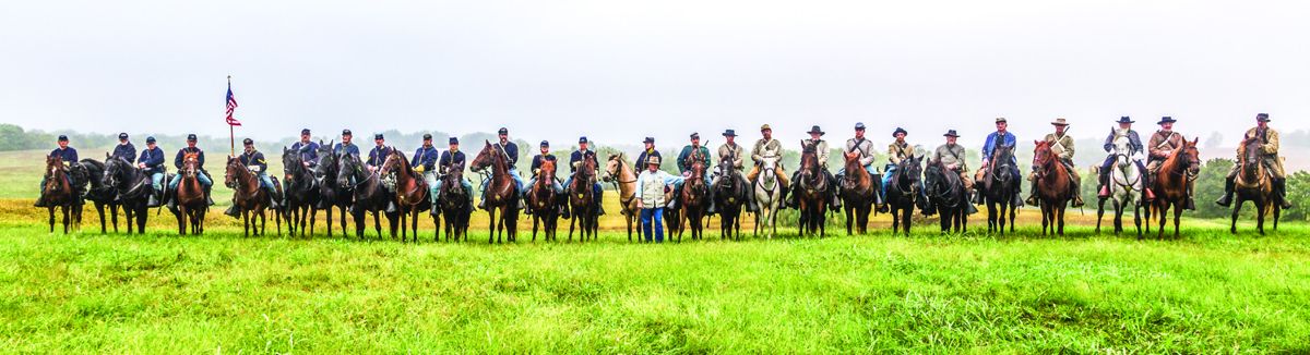 Union cavalry take time to pose for an impressive stance.
