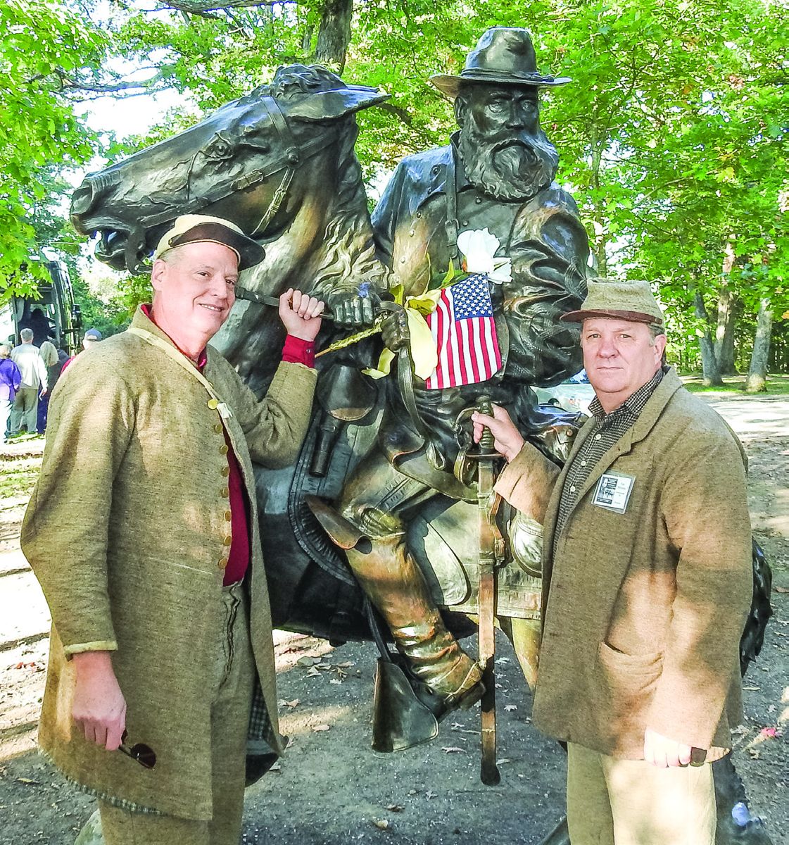 Longstreet great grandson Dan Patterson and Tim Massey with the General.