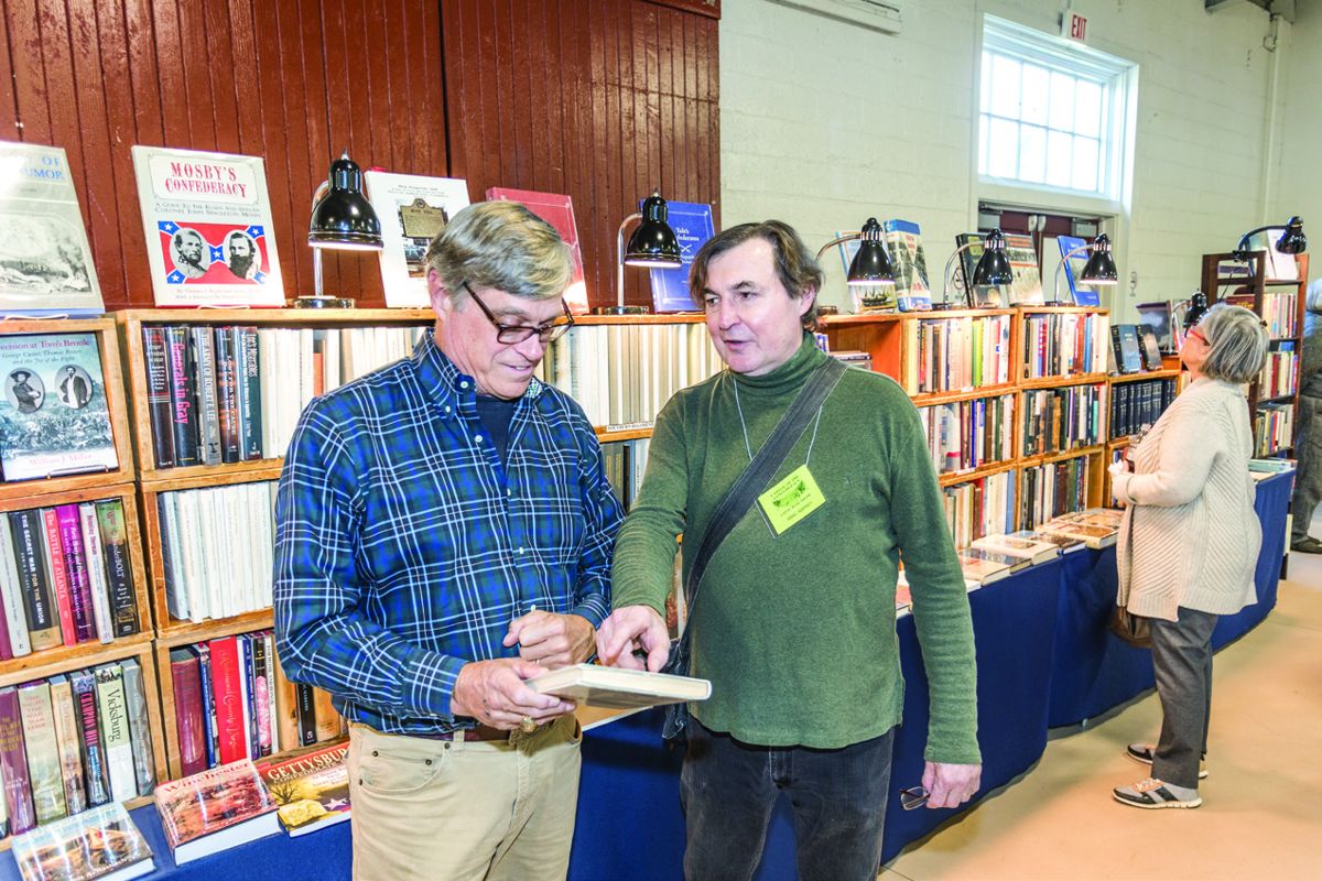 Marc Ramsey (on the right) talking to Knox Hubard at the Capital of the Confederacy Richmond Civil War Show. (Jack Melton)