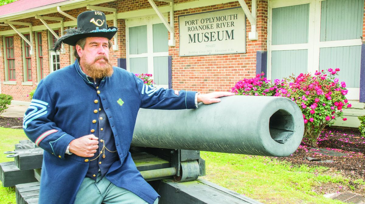 Edward Boots serves as president of the Civil War Plymouth Pilgrims Descendants Society. He is dressed as his third great uncle Quartermaster Sgt. Edward Boots would have appeared at the time of his capture.